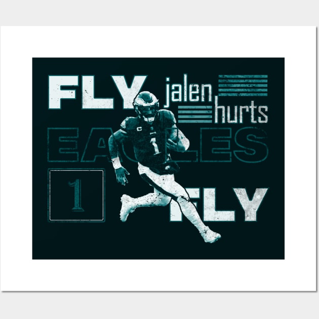 jalen hurts fly eagles fly philadelphia eagles Wall Art by nowsadmahi